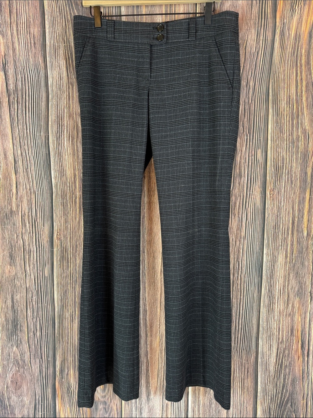 H&M Black and Gray Plaid Women's Trousers